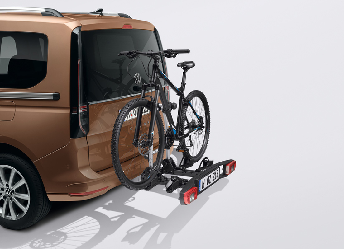 Bicycle carrier for the towing hitch 2 bicycles, folding, "Basic", right-hand drive