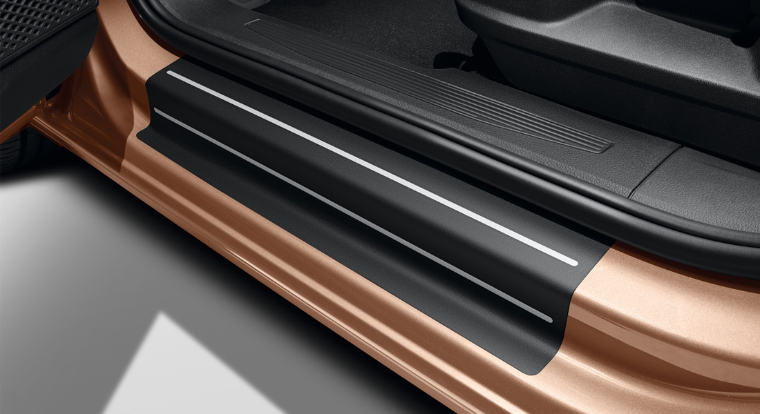 Volkswagen Genuine Protective film for the sill rail Front and rear, Black/Silver