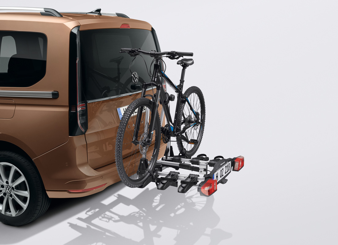 Bicycle carrier for the towing hitch 3 bicycles, folding, Compact III, right-hand drive