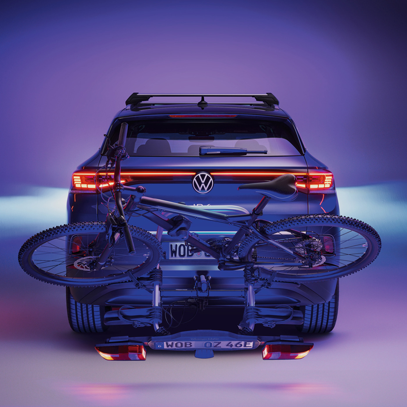 Bicycle carrier for the towing hitch 2 bicycles, folding, "Basic"