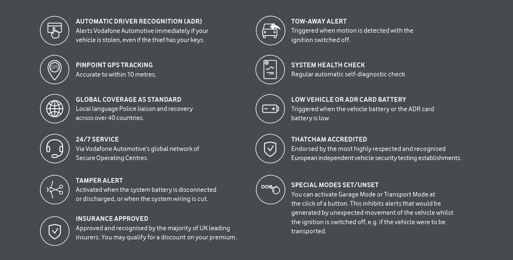 Key security and vehicle management features
